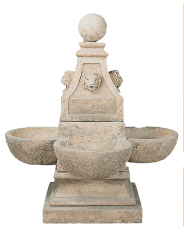 Venetian Cast Stone Outdoor Garden Fountain with Spout Fountain Tuscan